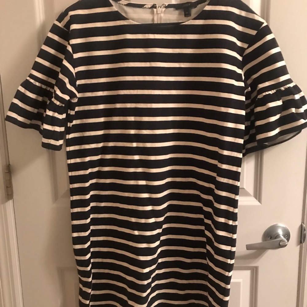 J. Crew Striped Black and White Dress